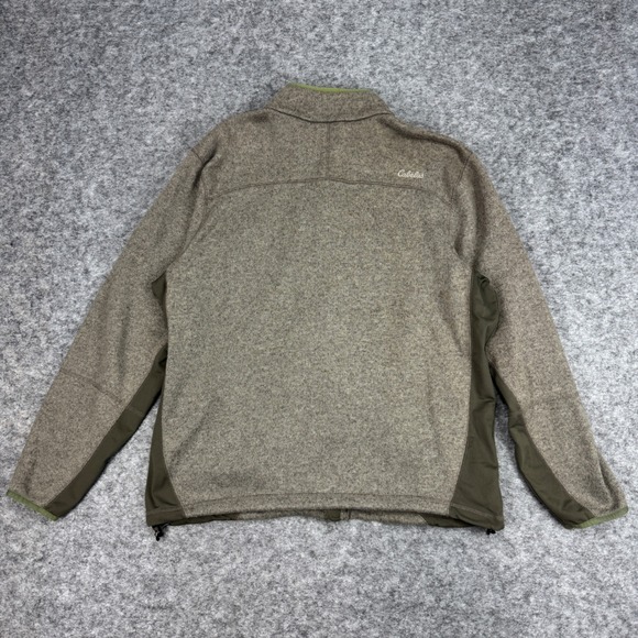 Cabelas Mens Fleece Full Zip Jacket XL Gray Green Trim Outdoor Casual - Picture 4 of 10